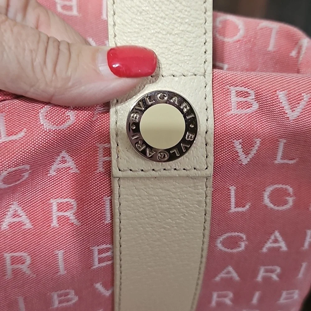 Bvlgari Tote bag Red Beige Woman Authentic Used